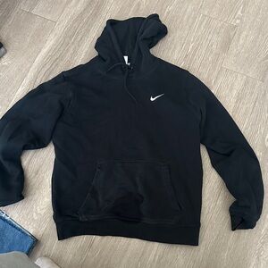 Nike Black Pullover Hoodie with White Swoosh
